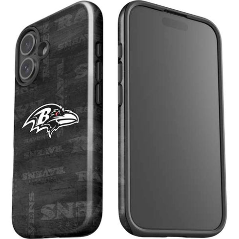 NFL Baltimore Ravens Black & White iPhone 16 Plus Impact Case